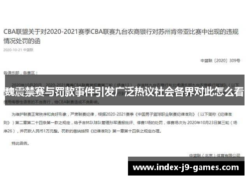 魏震禁赛与罚款事件引发广泛热议社会各界对此怎么看